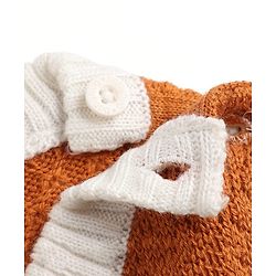 Babyhug Knit Full Sleeves Striped Sweater Set - Light Brown
