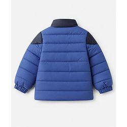 Babyhug Woven Full Sleeves Hooded Padded Quilted Winter Jacket - Light/Sky Blue