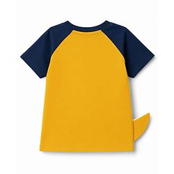 Babyhug Single Jersey Knit Half Raglan Sleeves T-Shirt & Shorts Set Dino Print - Orange & Blue