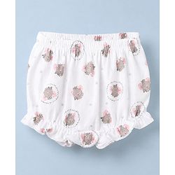 Babyhug 100% Cotton Single Jersey Knit Bloomer With Floral Print Pack of 3 - Pink White