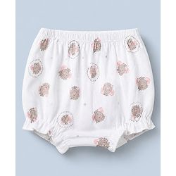 Babyhug 100% Cotton Single Jersey Knit Bloomer With Floral Print Pack of 3 - Pink White
