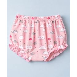 Babyhug 100% Cotton Single Jersey Knit Bloomer With Polka Dot & Floral Print Pack of 3 - Light Pink, Pink & White