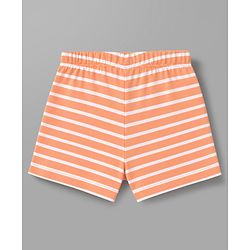 Babyhug 100% Cotton Knit Striped Briefs With Boat Print Pack of 3 - Peach, Orange & Light Blue