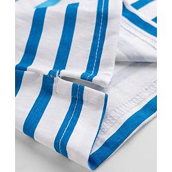 Babyhug 100% Cotton Knit Half Sleeves Striped Polo Neck T Shirt - Light Green