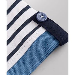 Babyhug 100% Cotton Knit T-Shirts with Half Sleeves and Striped Print in Blue 12-18 Months