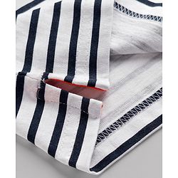 Babyhug 100% Cotton Knit T-Shirts with Half Sleeves and Striped Print in Blue 12-18 Months