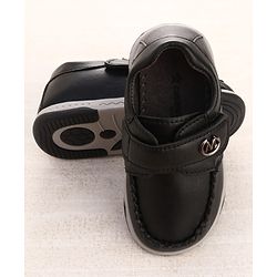 Cute Walk by Babyhug Velcro Closure Party Wear Shoes With Applique - Black