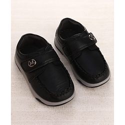 Cute Walk by Babyhug Velcro Closure Party Wear Shoes With Applique - Black