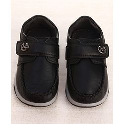 Cute Walk by Babyhug Velcro Closure Party Wear Shoes With Applique - Black