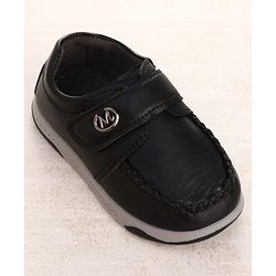 Cute Walk by Babyhug Velcro Closure Party Wear Shoes With Applique - Black