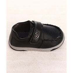 Cute Walk by Babyhug Velcro Closure Party Wear Shoes With Applique - Black