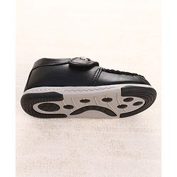 Cute Walk by Babyhug Velcro Closure Party Wear Shoes With Applique - Black