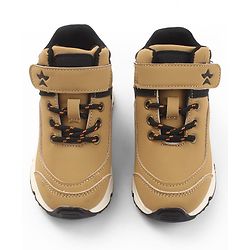 Cute Walk by Babyhug Velcro Closure Solid Winter Shoes - Beige