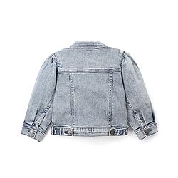 Babyhug Washed Denim Jacket with Full Sleeves - Grey
