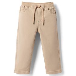 Babyhug Denim Full Length Solid Jeans With Stretch - Olive