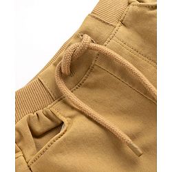 Babyhug Denim Full Length Solid Jeans With Stretch - Olive