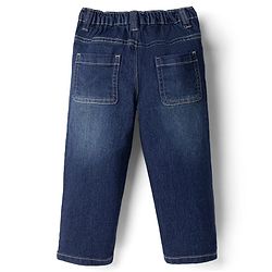Babyhug Denim Full Length Washed Jeans With Stretch in Navy Blue