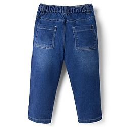 Babyhug Denim Full Length Washed Jeans With Stretch in Navy Blue