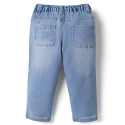 Babyhug Denim Full Length Washed Jeans With Stretch in Navy Blue