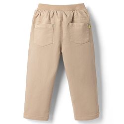 Babyhug Denim Full Length Solid Jeans With Stretch - Olive