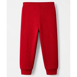 Babyhug Cotton Mix Knit Full Length Thermal Joggers Set Pack of 2 - Red & Navy Blue