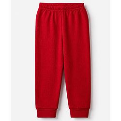 Babyhug Cotton Mix Knit Full Length Thermal Joggers Set Pack of 2 - Red & Navy Blue