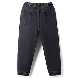 Babyhug Full Length Washed Denim Joggers With Stretch - Navy Blue