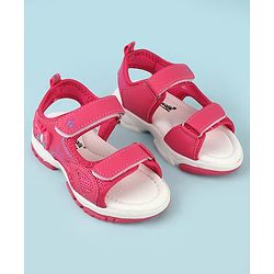 Cute Walk by Babyhug Velcro Closure Sandals With Butterfly Applique  - Fuchsia