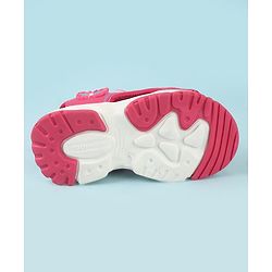 Cute Walk by Babyhug Velcro Closure Sandals With Butterfly Applique  - Fuchsia