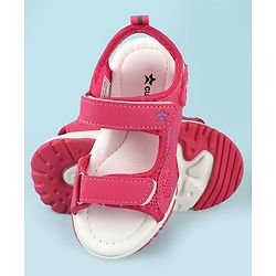 Cute Walk by Babyhug Velcro Closure Sandals With Butterfly Applique  - Fuchsia