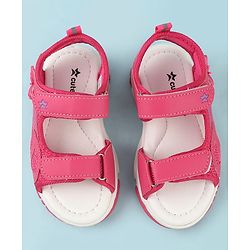 Cute Walk by Babyhug Velcro Closure Sandals With Butterfly Applique  - Fuchsia