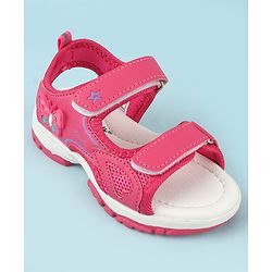 Cute Walk by Babyhug Velcro Closure Sandals With Butterfly Applique  - Fuchsia