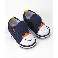 Cute Walk by Babyhug Velcro Closure Animal Face Printed Musical Casual Shoes - Navy Blue