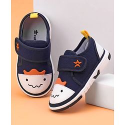 Cute Walk by Babyhug Velcro Closure Animal Face Printed Musical Casual Shoes - Navy Blue