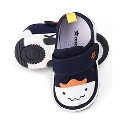 Cute Walk by Babyhug Velcro Closure Animal Face Printed Musical Casual Shoes - Navy Blue