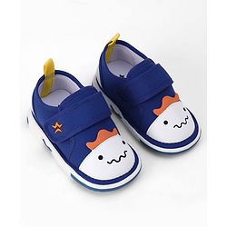 Cute Walk by Babyhug Velcro Closure Animal Face Printed Musical Casual Shoes - Navy Blue