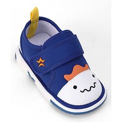 Cute Walk by Babyhug Velcro Closure Animal Face Printed Musical Casual Shoes - Navy Blue