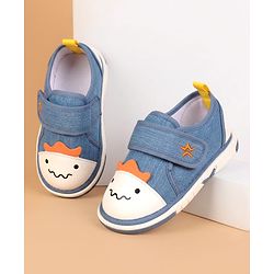 Cute Walk by Babyhug Velcro Closure Animal Face Printed Musical Casual Shoes - Navy Blue
