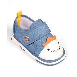 Cute Walk by Babyhug Velcro Closure Animal Face Printed Musical Casual Shoes - Navy Blue