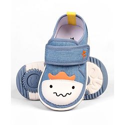 Cute Walk by Babyhug Velcro Closure Animal Face Printed Musical Casual Shoes - Navy Blue