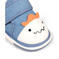 Cute Walk by Babyhug Velcro Closure Animal Face Printed Musical Casual Shoes - Navy Blue
