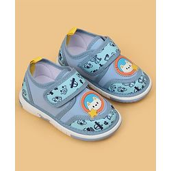 Cute Walk by Babyhug Velcro Closure Car Printed Casual Shoes - Blue