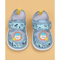 Cute Walk by Babyhug Velcro Closure Car Printed Casual Shoes - Blue
