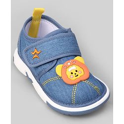 Cute Walk by Babyhug Velcro Closure Musical Casual Shoes With Lion Applique - Blue
