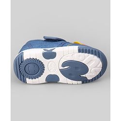 Cute Walk by Babyhug Velcro Closure Musical Casual Shoes With Lion Applique - Blue