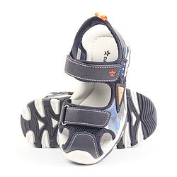Cute Walk by Babyhug Velcro Closure Solid Sandal - Navy Blue