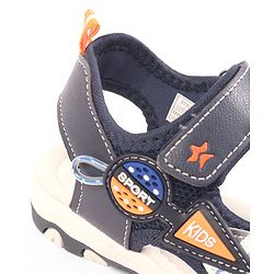 Cute Walk by Babyhug Velcro Closure Solid Sandal - Navy Blue