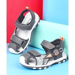 Cute Walk by Babyhug Velcro Closure Solid Sandal - Navy Blue
