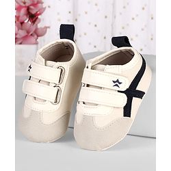 Cute Walk by Babyhug Velcro Closure Solid Booties - Beige