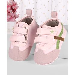 Cute Walk by Babyhug Velcro Closure Solid Booties - Beige